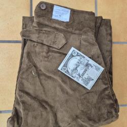 Pantalon Largeot Velours à Tirants Le Laboureur Compagnon Noisette 48