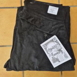 Pantalon Largeot Velours à Tirants Le Laboureur Compagnon Noir 42 Entrejambe 82 cm