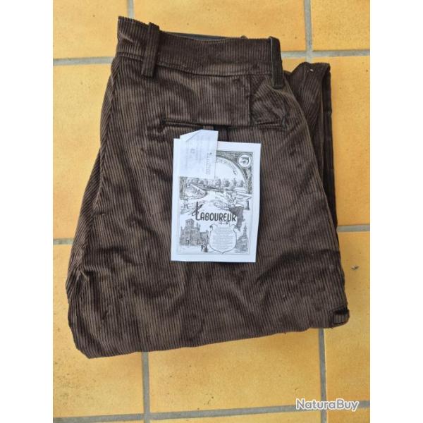 Pantalon Largeot Velours  Passants Le Laboureur Compagnon Marron 38