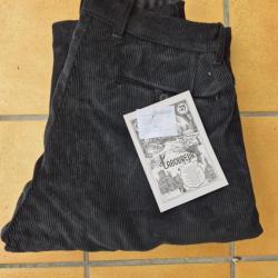 Pantalon Largeot Velours à Passants Le Laboureur Compagnon Noir 44