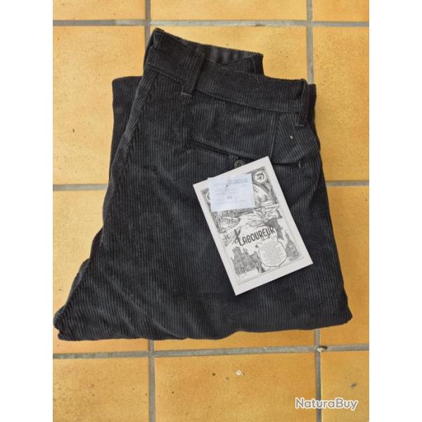 Pantalon Largeot Velours  Passants Le Laboureur Compagnon Noir 44