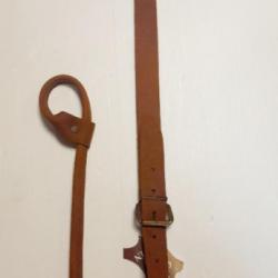 BRETELLE CARABINE LASSO CUIR VIEILLI 120CM REGLABLE chasse