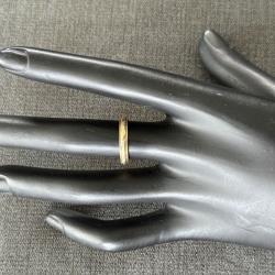 Anneau 2 ors jaune & blanc 18 carats - taille 51 - bague - alliance