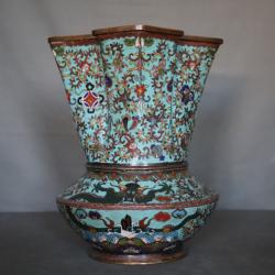 Vase Chinois en bronze à émaux cloisonnés - Chine, 19ème siècle