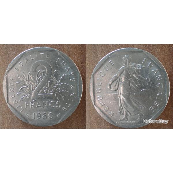 France 2 Francs 1980 Piece Semeuse Franc