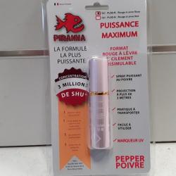 7087A  SPRAY POIVRE PIRANHA ROUGE À LEVRE ROSE FACILEMENT DISSIMULABLE 22ML NEUF