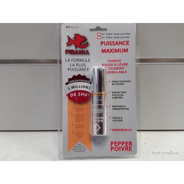 7087C SPRAY POIVRE PIRANHA ROUGE  LEVRE GRIS  FACILEMENT DISSIMULABLE 22ML NEUF