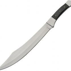 Couteau Bowie Scimitar Lame Acier Inox Manche Bois Étui Cuir PA203525