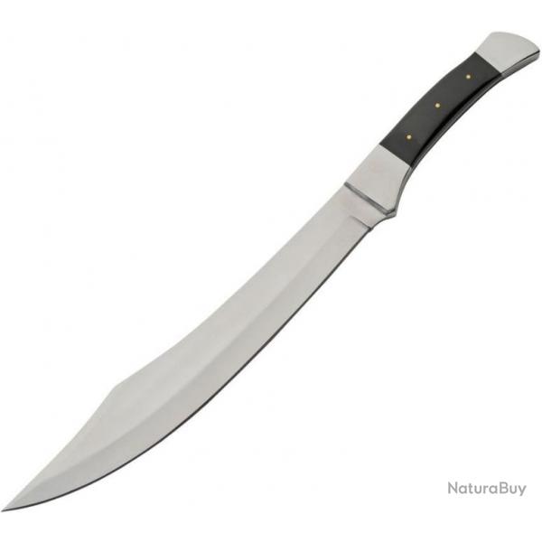 Couteau Bowie Scimitar Lame Acier Inox Manche Bois tui Cuir PA203525