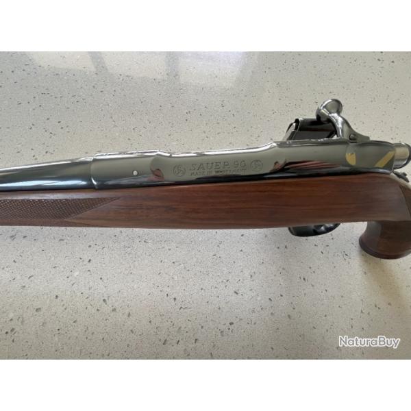 Trs belle CARABINE de chasse a verrous SAUER 90 STUTZEN. Cal 7/64. 2 chargeurs.