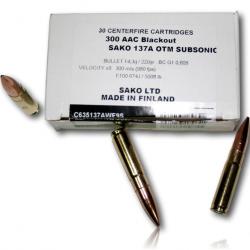 MUNITIONS SAKO 300AAC BLACKOUT SUBSONIQUE 200 GRAIN