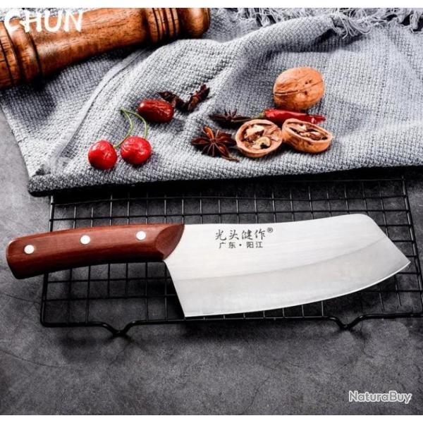 Couteau de Chef de cuisine japonais, manche en bois haute teneur en carbone, LIVRAISON GRATUITE !!