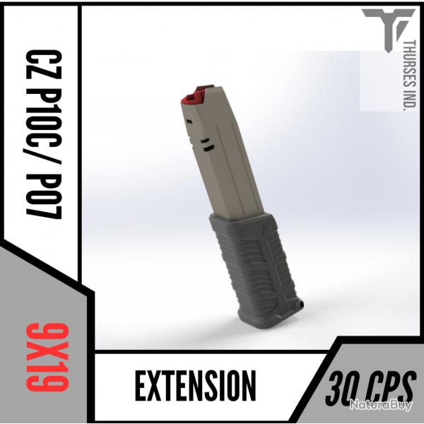 Extension chargeur cz p10c p07 9mm talon rallonge 30 coups THURSES INDUSTRIES