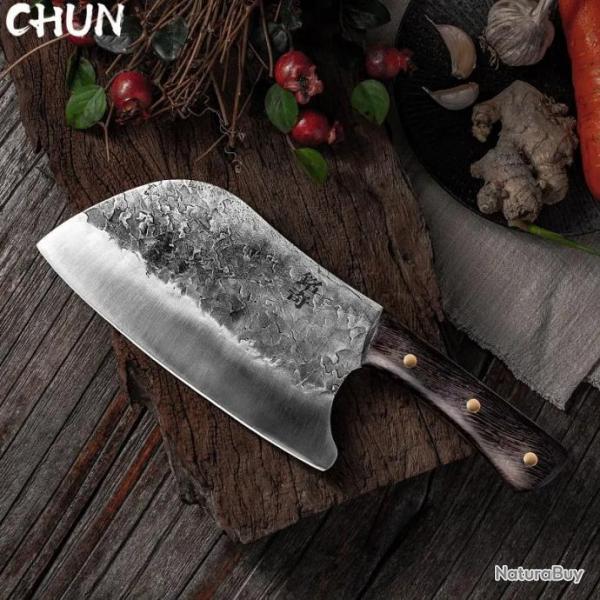 Couteau de cuisine forg  la main Nakiri Aleaver