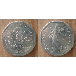 France 2 Francs 1982 Piece Semeuse Franc