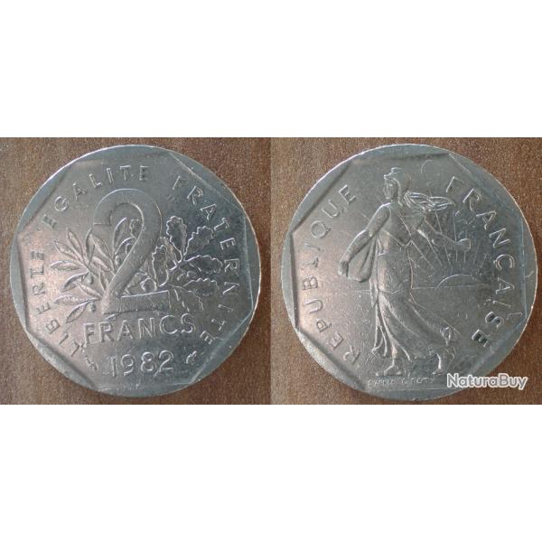 France 2 Francs 1982 Piece Semeuse Franc