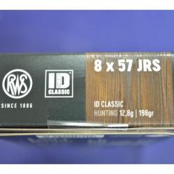 1 BOITE DE 20 BALLES RWS  CALIBRE 8X57 JRS EN 12.8 G  ID CLASSIC NEUVE