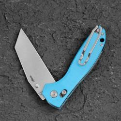 Couteau Bestech Liger Light Blue Lame Acier D2 Stonewash Manche G10 IKBS Crossbar Lock BTKG61D