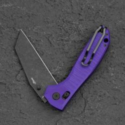 Couteau Bestech Liger Purple Lame Acier D2 Blackwash Manche G10 IKBS Crossbar Lock BTKG61E