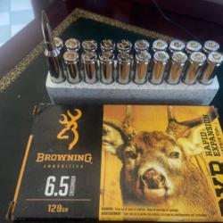 Balles de carabine browning BXR CAL 6,5 creedmoor 129GRS POINTE PLASTIQUE