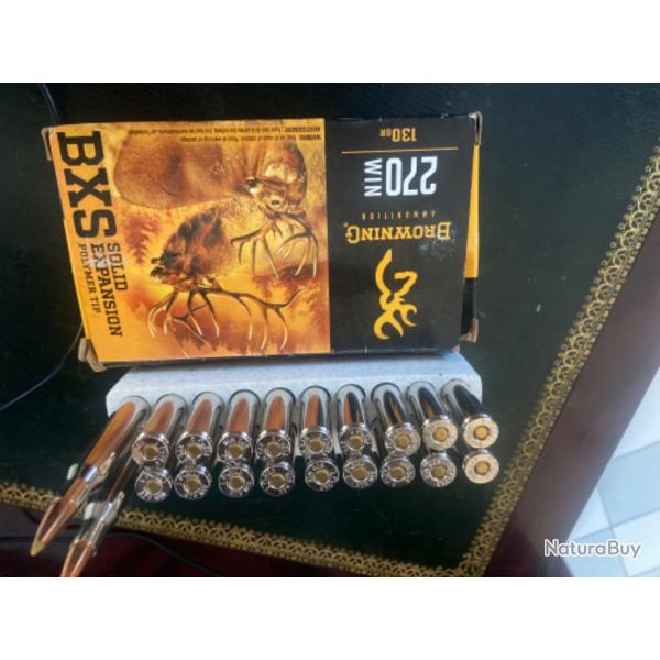 Balles pour carabine browning BXS CAL 270 WIN 130 GRS POINTES POLYMER