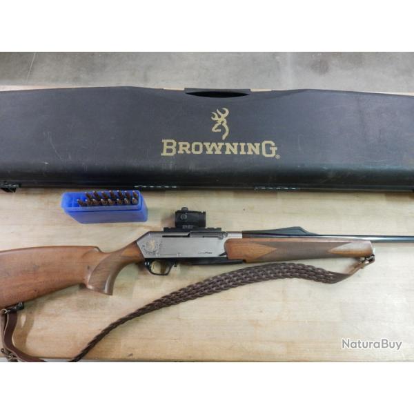 CARABINE SEMI AUTO BROWNING LONGTRAC CAL.9,3X62 + POINT ROUGE + MALETTE PARFAIT ETAT OCCASION