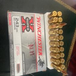 Balles pour carabine WINCHESTER CAL 243  WIN SOFT POINT 80GRS