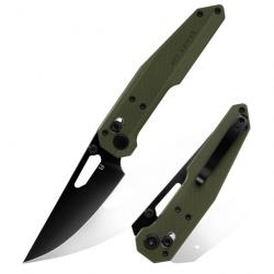 Couteau Hightron Sharplyn OD Green Lame Acier 14C28N Blk Manche G10 Axis Lock HTK01GRN