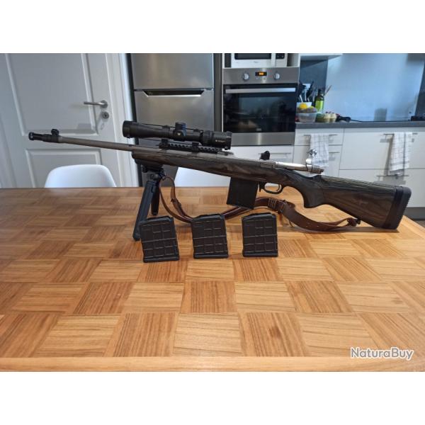 RUGER GUNSITE SCOUT .308win + 3 CHARGEURS + LUNETTE + BIPIED + BRETELLE + MUNITIONS