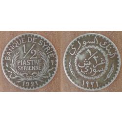 Syrie Française 1/2 Piastre 1921 Demi Piastres Piece