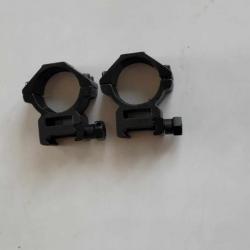 2 COLLIERS DE MONTAGE DIAMETRE 30  POUR RAIL DE 20-22 mm