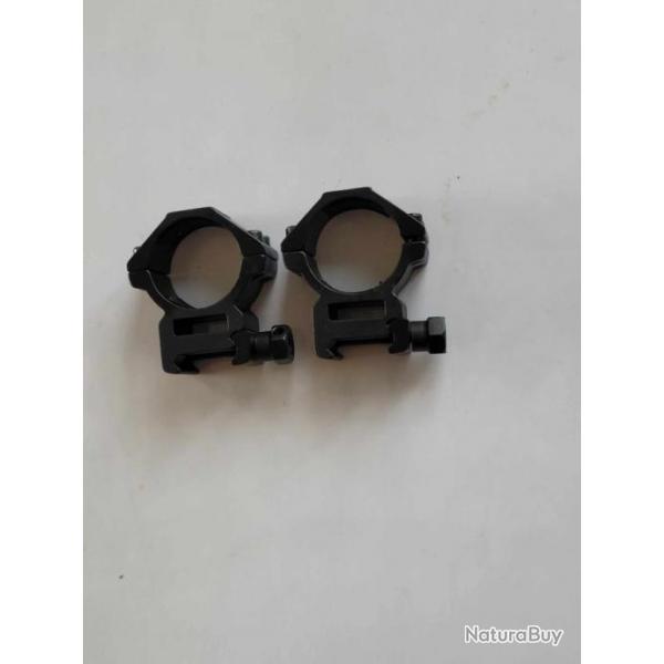 2 COLLIERS DE MONTAGE DIAMETRE 30  POUR RAIL DE 20-22 mm