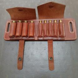 Etui Mixte  pour  calibre  20 / 76 plus  divers calibres rayés en cuir épais cousu main