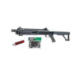 Pack fusil a pompe t4e hdx 68 umarex 40 joules + 50 rubber balls impact + 1 cartouche CO2 88g