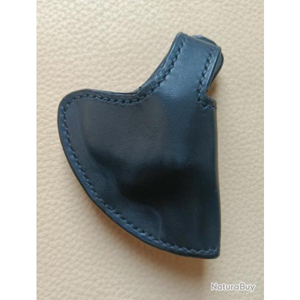 Holster cuir noir, droitier, pour rvolver Smith & Wessson mods 36, 60 360PD et clones