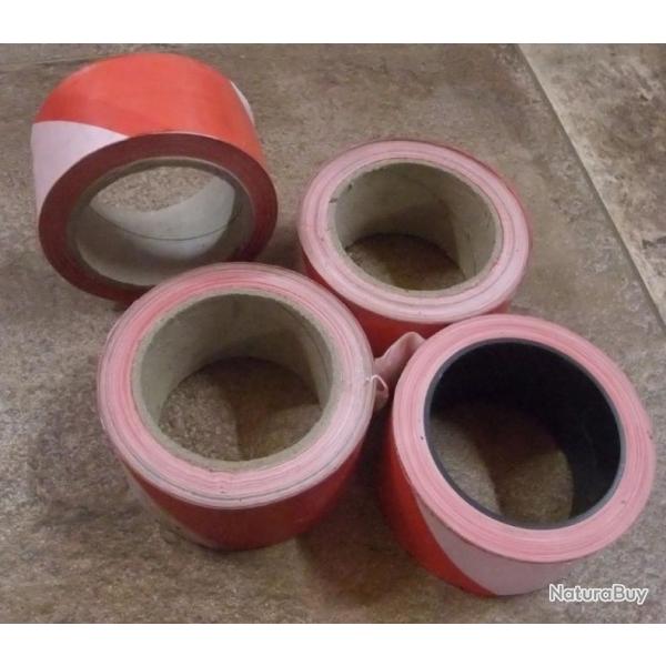 Lot de 4 rouleaux de type rubalise ou ruban de signalisation ou de balisage