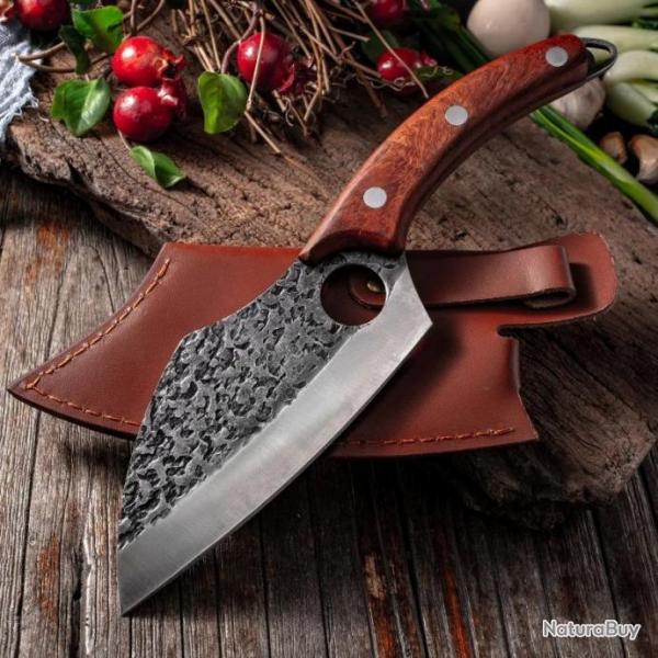 Couteau  viande forg  la main DulKnife pointu polyvalent