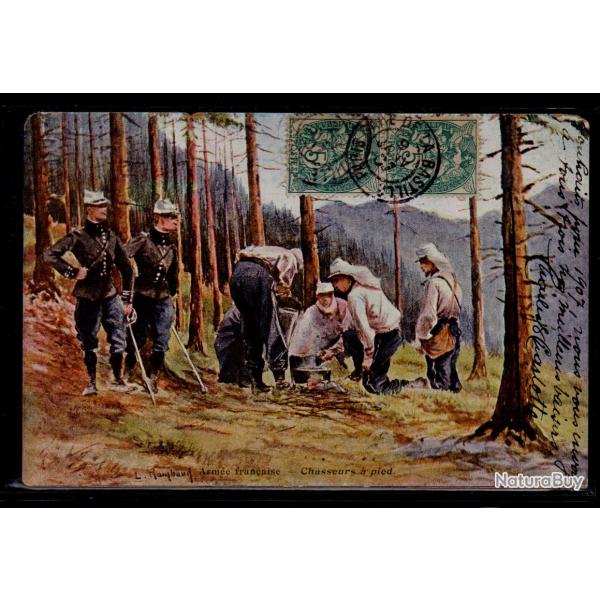 CPA - Arme Franaise Illustrateur Chasseur a pied -N0021