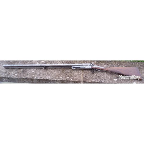 Trs ancien fusil de chasse DUMOND  systme LEFAUCHEUX calibre 16 - percussion centrale - fin XIX