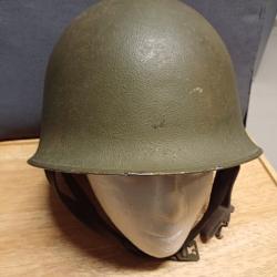 Casque lourd mod. 1951 complet avec sous casque et liner - guerre d'Algérie