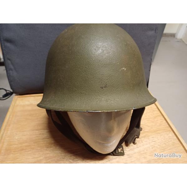 Casque lourd mod. 1951 complet avec sous casque et liner - guerre d'Algrie