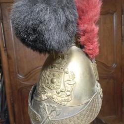 Casque d'officier de pompier Mle1830 commune de Cravant dép de l'Yonne