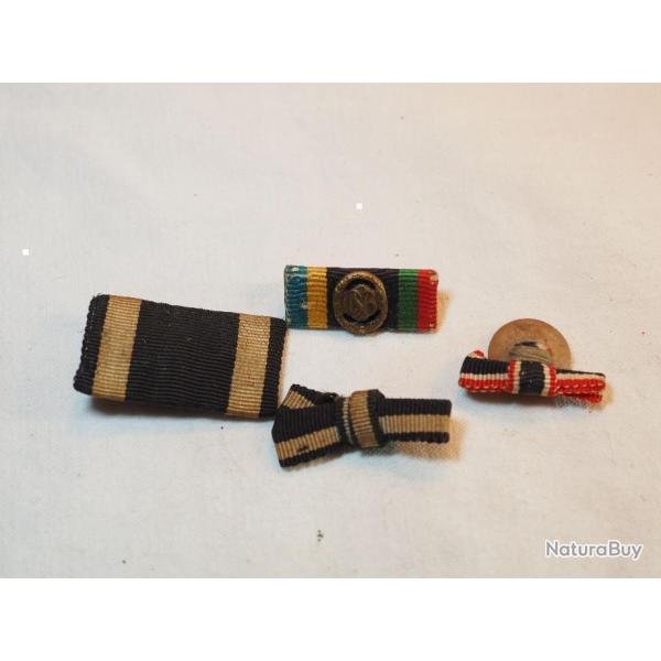 WEHRMACHT Lot barrettes dcorations allemandes d'poque de la seconde guerre