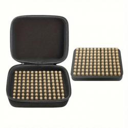 Boîte de Rangement EVA 9mm Portable et Durable pour 216 Cartouches Noir 21x17x8.5cm