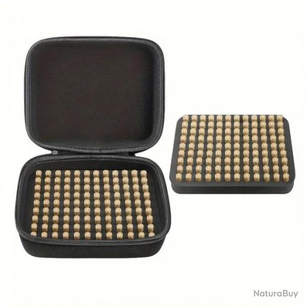 Bote de Rangement EVA 9mm Portable et Durable pour 216 Cartouches Noir 21x17x8.5cm