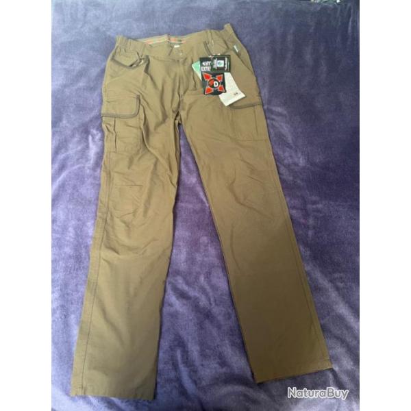 pantalon chasse percussion hyperstretch savane marron kaki taille 46 neuf