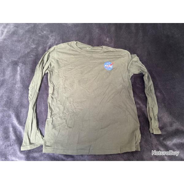 t-shirt manche longues nasa gris taille xl