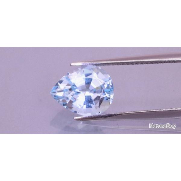 Aigue marine naturelle, 3.90 carat, bleue, IF, Brsil (non chauffe et non traite)