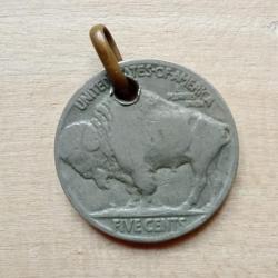 Pièce de five cents 1917 bison/ indien