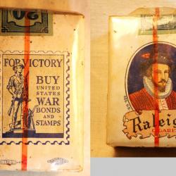 RARISSIME paquet cigarettes US RALEIGH victory buy United States WAR BONDS and STAMPS HUH24CIG002